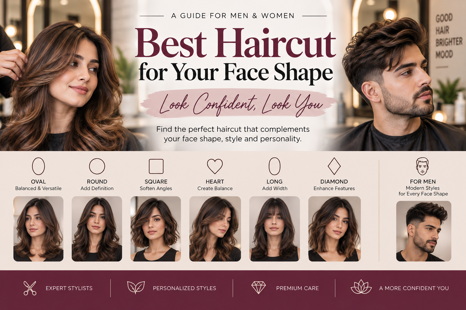 Best Haircut for Your Face Shape: A Guide for Men & Women